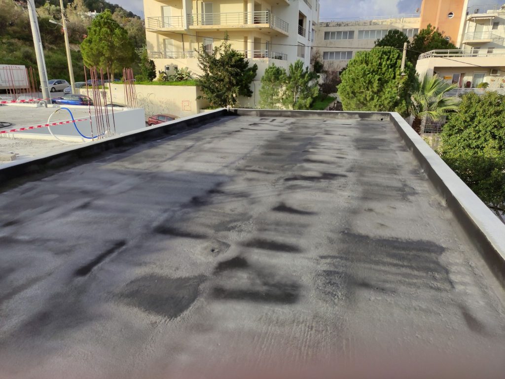 Waterproofing the roof terrace.